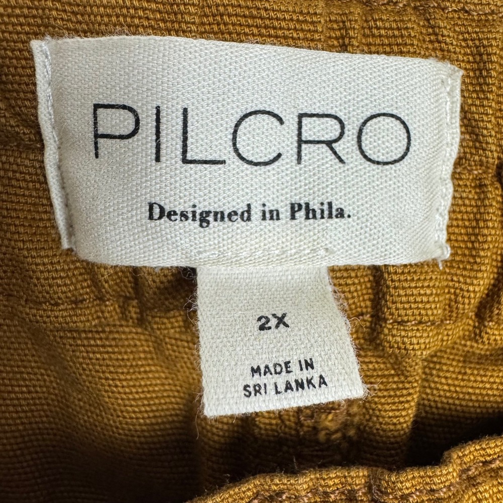 Pilcro Anthropologie Izzie Brown Wide Leg Cropped Pants Women 2X Barrel Pull-On - Picture 3 of 11
